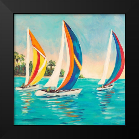 Sunset Sails I Black Modern Wood Framed Art Print by DeRice, Julie