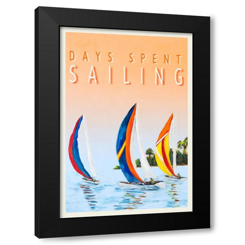 Days Spent Sailing Black Modern Wood Framed Art Print with Double Matting by DeRice, Julie