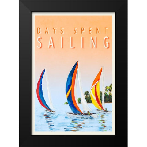 Days Spent Sailing Black Modern Wood Framed Art Print by DeRice, Julie