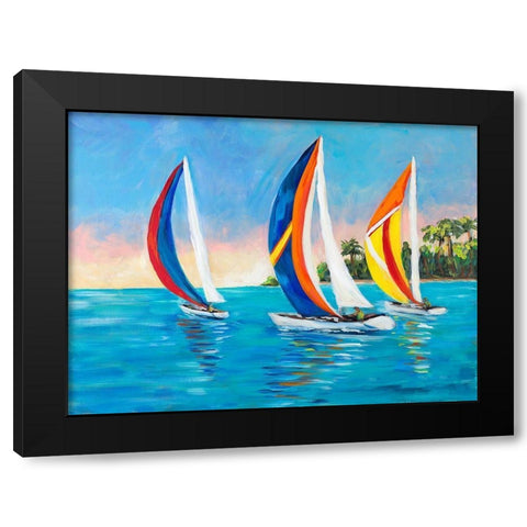 Morning Sails I Black Modern Wood Framed Art Print with Double Matting by DeRice, Julie