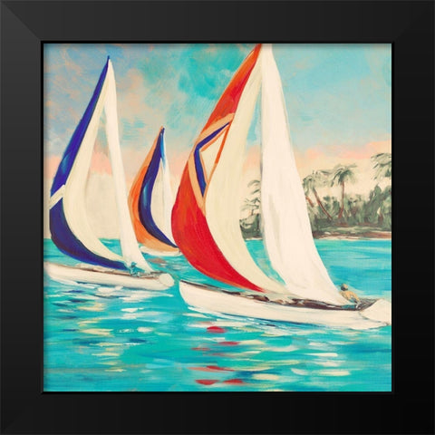 Sunset Sails II Black Modern Wood Framed Art Print by DeRice, Julie