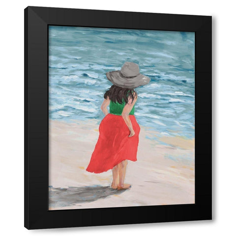 Along the Water Black Modern Wood Framed Art Print with Double Matting by DeRice, Julie