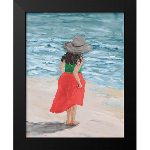 Along the Water Black Modern Wood Framed Art Print by DeRice, Julie