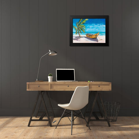 Lost Island II Black Modern Wood Framed Art Print by DeRice, Julie