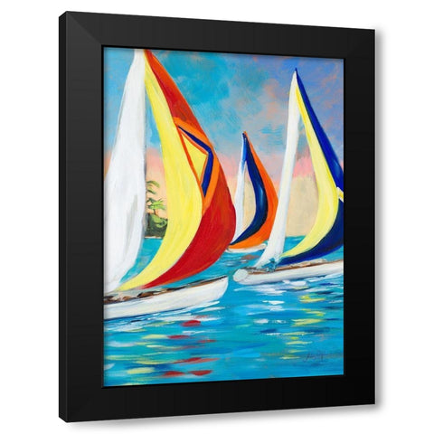 Morning Sails Vertical II Black Modern Wood Framed Art Print with Double Matting by DeRice, Julie