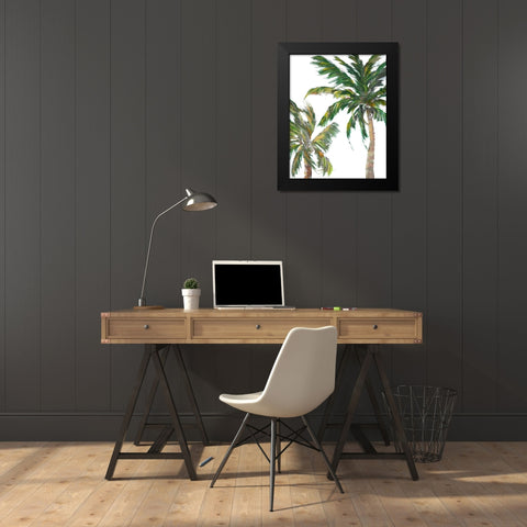 Tropical Trees on White II Black Modern Wood Framed Art Print by DeRice, Julie