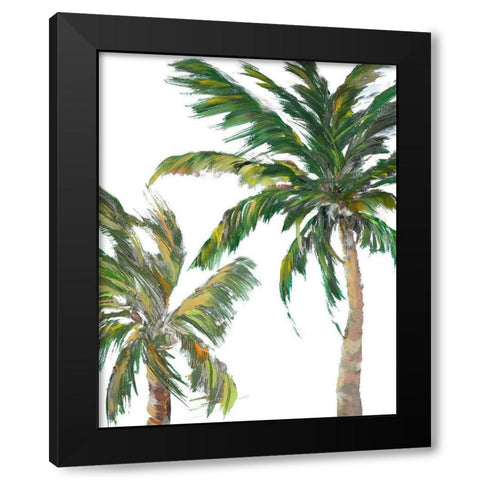 Tropical Trees on White II Black Modern Wood Framed Art Print by DeRice, Julie