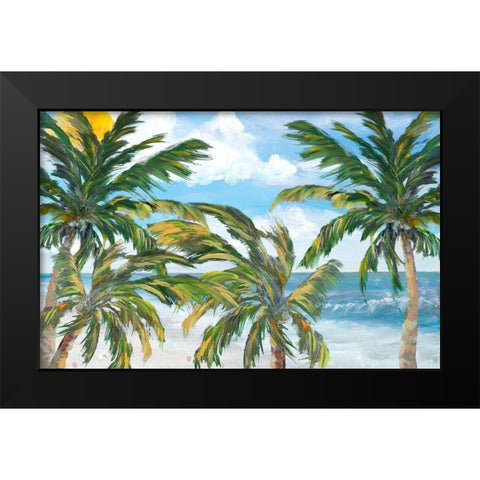 Tropical Trees Paradise Black Modern Wood Framed Art Print by DeRice, Julie