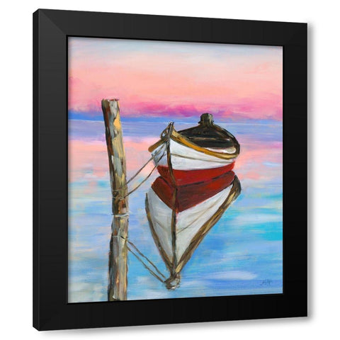 Canoe Reflection Black Modern Wood Framed Art Print by DeRice, Julie