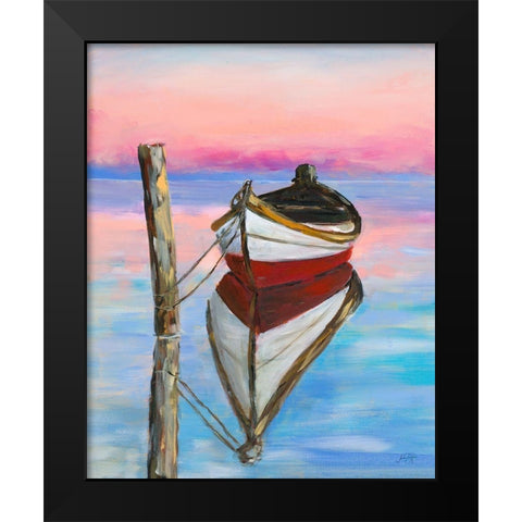 Canoe Reflection Black Modern Wood Framed Art Print by DeRice, Julie