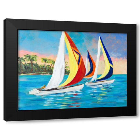 Morning Sails II Black Modern Wood Framed Art Print by DeRice, Julie