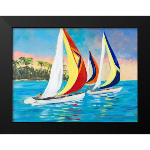 Morning Sails II Black Modern Wood Framed Art Print by DeRice, Julie