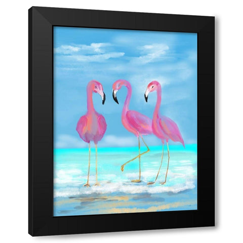 Pretty In Pink Black Modern Wood Framed Art Print by DeRice, Julie