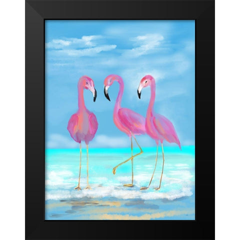 Pretty In Pink Black Modern Wood Framed Art Print by DeRice, Julie