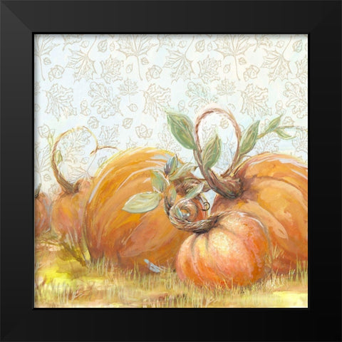 Autumn Pumpkin Patch I Black Modern Wood Framed Art Print by Diannart