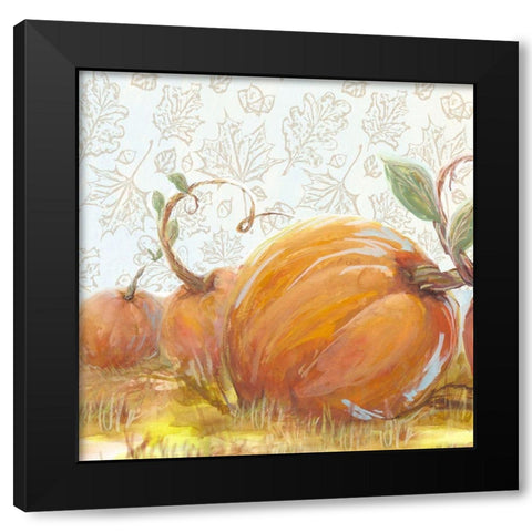 Autumn Pumpkin Patch II Black Modern Wood Framed Art Print with Double Matting by Diannart