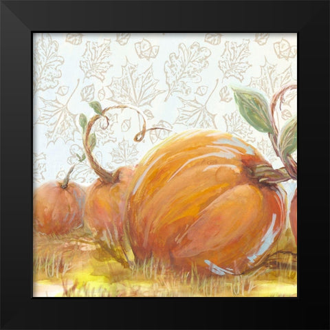 Autumn Pumpkin Patch II Black Modern Wood Framed Art Print by Diannart