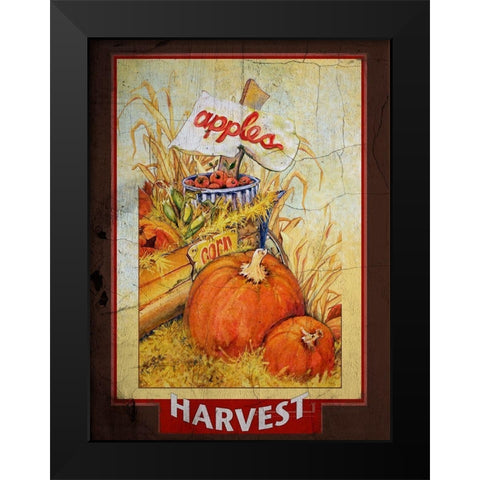 Autumn Fresh Harvest Black Modern Wood Framed Art Print by Diannart