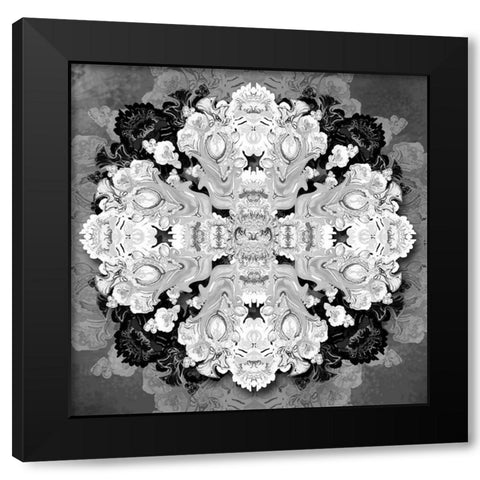 Decrative Kaleidoscope I Black Modern Wood Framed Art Print by Diannart