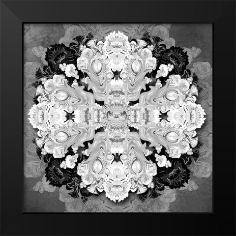 Decrative Kaleidoscope I Black Modern Wood Framed Art Print by Diannart