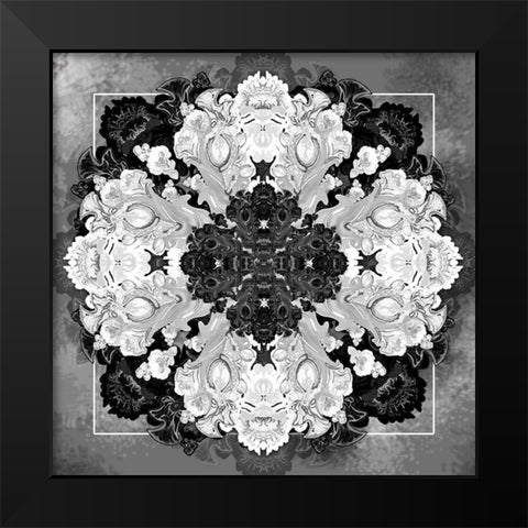 Decrative Kaleidoscope II Black Modern Wood Framed Art Print by Diannart