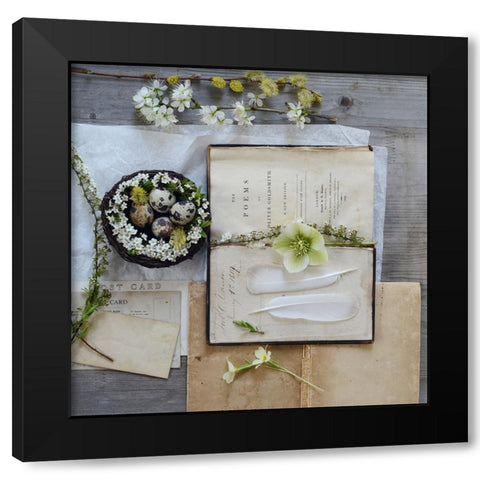 Love Poems Black Modern Wood Framed Art Print by Gardner, Sarah