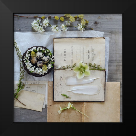 Love Poems Black Modern Wood Framed Art Print by Gardner, Sarah