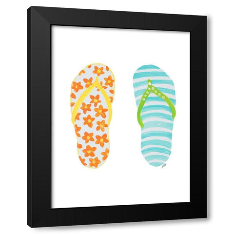 Beach Toes I Black Modern Wood Framed Art Print with Double Matting by DeRice, Julie