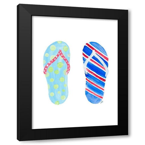 Beach Toes II Black Modern Wood Framed Art Print with Double Matting by DeRice, Julie