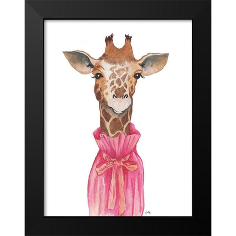 Pretty in Pink Giraffe Black Modern Wood Framed Art Print by Medley, Elizabeth