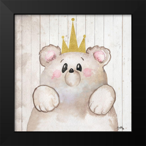 Princess Bear Black Modern Wood Framed Art Print by Medley, Elizabeth