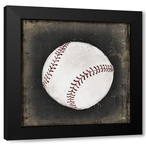 Old School Baseball Black Modern Wood Framed Art Print with Double Matting by Medley, Elizabeth