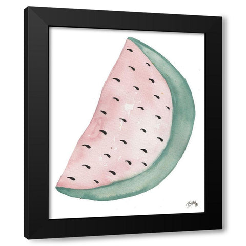 A Watermelon Black Modern Wood Framed Art Print with Double Matting by Medley, Elizabeth