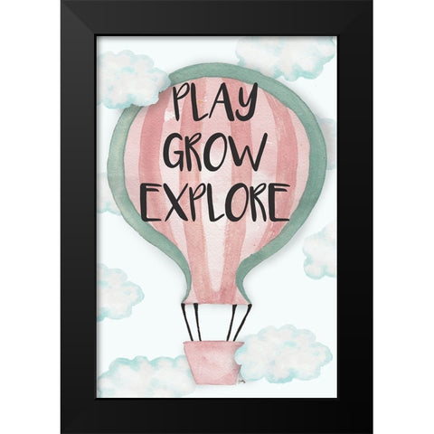 Play Grow Explore Black Modern Wood Framed Art Print by Medley, Elizabeth