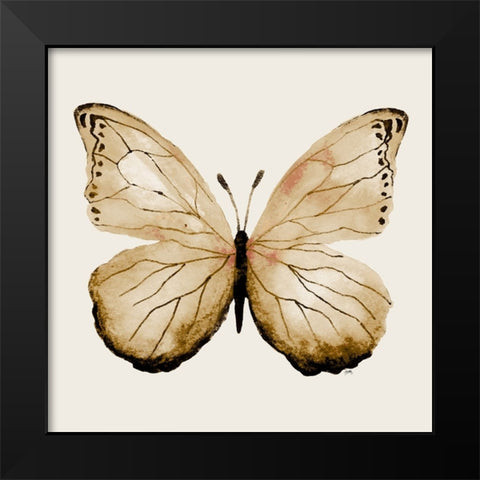 Butterfly of Gold I Black Modern Wood Framed Art Print by Medley, Elizabeth