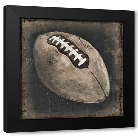 Old School Football Black Modern Wood Framed Art Print with Double Matting by Medley, Elizabeth