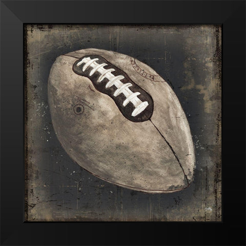 Old School Football Black Modern Wood Framed Art Print by Medley, Elizabeth