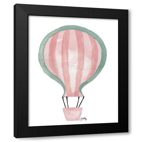 A Watermelon Balloon Black Modern Wood Framed Art Print with Double Matting by Medley, Elizabeth