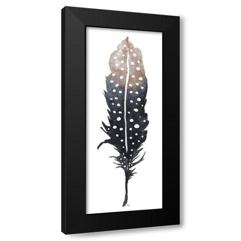 Dark Feather with Spots Black Modern Wood Framed Art Print by Medley, Elizabeth