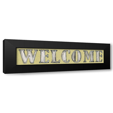 Welcome Black Modern Wood Framed Art Print with Double Matting by Medley, Elizabeth