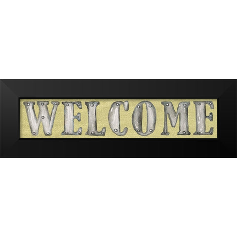 Welcome Black Modern Wood Framed Art Print by Medley, Elizabeth