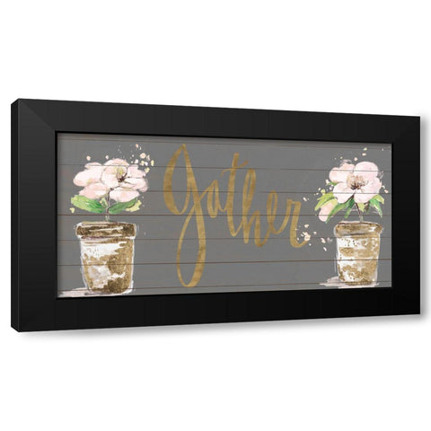 Gather Spring Black Modern Wood Framed Art Print by Pinto, Patricia