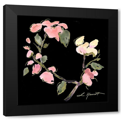 Dark Evening Floral I Black Modern Wood Framed Art Print with Double Matting by Hewitt, L.