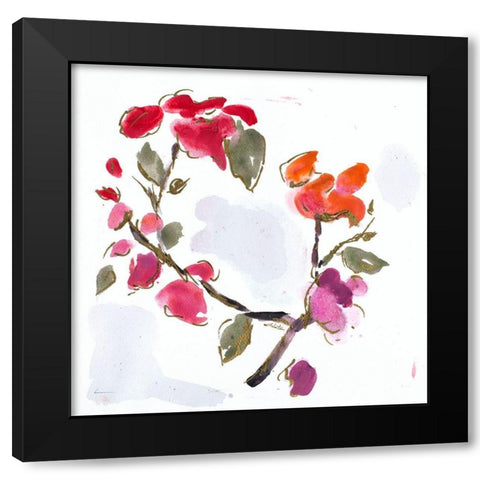 Spring Floral I Black Modern Wood Framed Art Print by Hewitt, L.