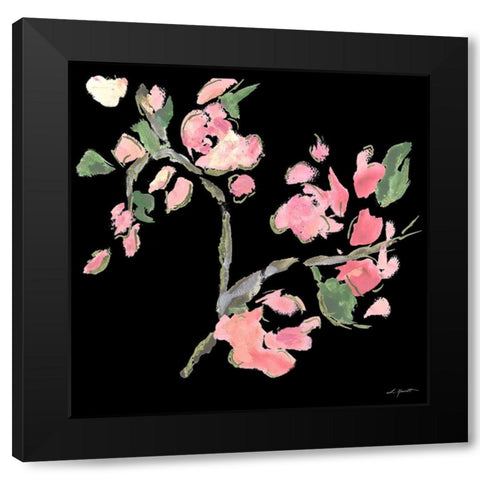 Dark Evening Floral II Black Modern Wood Framed Art Print by Hewitt, L.