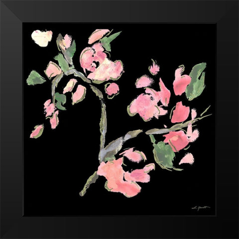 Dark Evening Floral II Black Modern Wood Framed Art Print by Hewitt, L.