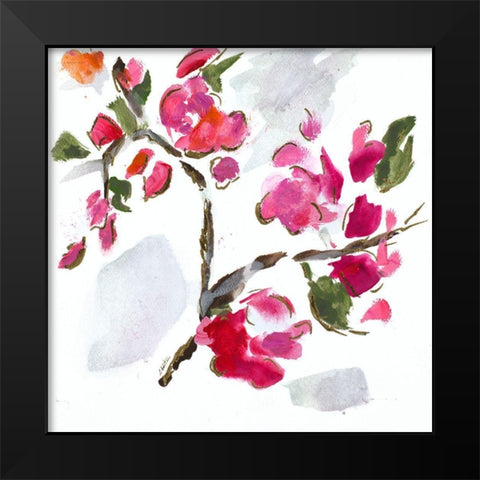Spring Floral II Black Modern Wood Framed Art Print by Hewitt, L.