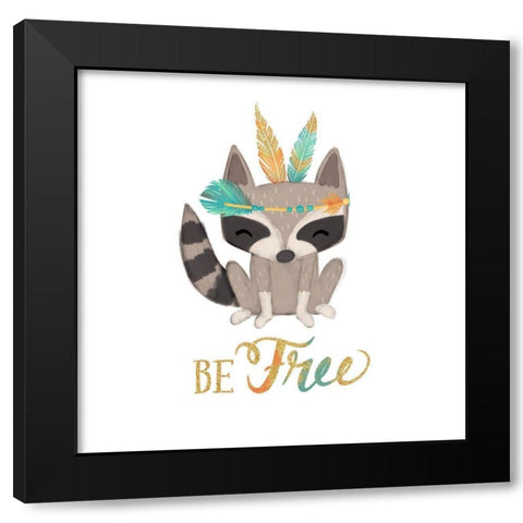 Be Free Black Modern Wood Framed Art Print with Double Matting by Josefina