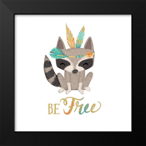 Be Free Black Modern Wood Framed Art Print by Josefina
