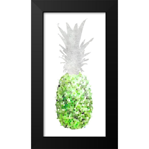 Green Pineapple Mosaics Black Modern Wood Framed Art Print by Metz, Andi